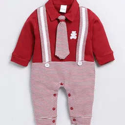 Moms Love Infant Boys Striped Pure Cotton Rompers-picture-32