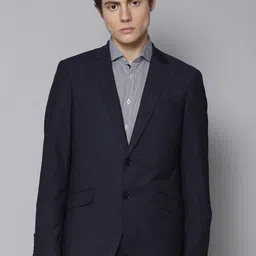 Bruun & Stengade Navy Blue Notched Lapel Blazers-picture-29