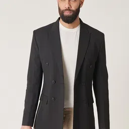 MR BUTTON Slim-Fit Peaked Lapel Collar Double Breasted Blazer-picture-32