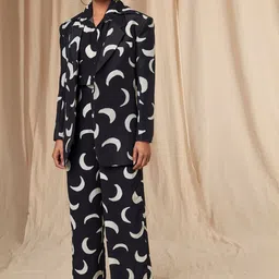 Masaba Women Printed Comfort-Fit Single Breasted Linen Casual Blazer-picture-12