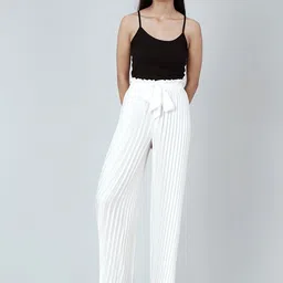 First Resort by Ramola Bachchan Women Relaxed Pleated Waist Tie-Up Palazzo-picture-23