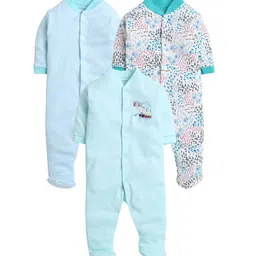 EIO Infant Kids Pack of 3 Printed Cotton Sleepsuits-picture-40