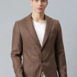 Matinique Men Brown Solid Single-Breasted Slim-Fit Blazer-picture-1