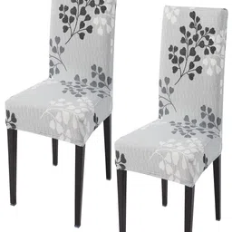 HOKIPO Grey 2 Pieces Printed Stretchable Chair Covers-image-69