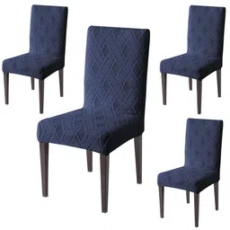 HOKIPO 4 Pieces Jacquard 190 GSM Chair Covers-picture-13