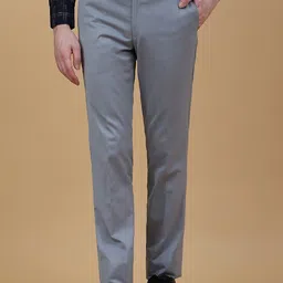 METAL Men Slim Fit Mid-Rise Formal Trousers-picture-38