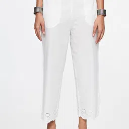 Global Desi Women Hem Design Straight Fit Pure Cotton Palazzos-picture-31