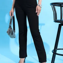 Tokyo Talkies Women Black High-Rise Skinny Fit Trousers-image-20
