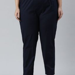 Go Colors Women Plus Size Tapered Fit Cotton Trousers-image-82