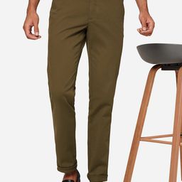 JADE BLUE Men Slim Fit Mid-Rise Pure Cotton Trousers-picture-24