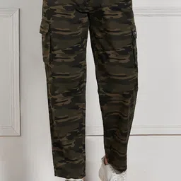 Dennis Lingo Men Camouflage Printed Loose Fit Stretchable Cargo Trousers-image-14
