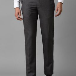Louis Philippe Men Textured Slim Fit Mid Rise Formal Trousers-picture-17
