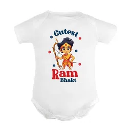 FFLIRTYGO Infant Kids Dussehra Special Printed Pure Cotton Bodysuit-image-45