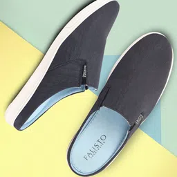 FAUSTO Men Round Toe Lightweight Canvas Mule Sneakers-picture-36