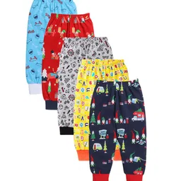 EIO Infants Pack Of 5 Printed Pure Cotton Mid Rise Joggers-picture-18