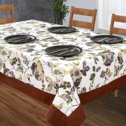 SHADES of LIFE  Brown Printed Pure Cotton Table Covers image 1