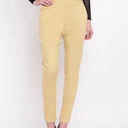 RIVI Women Beige Skinny Fit Easy Wash Trousers-image-36