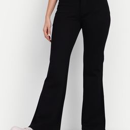 BROADSTAR Women Smart Flared High-Rise Easy Wash Bootcut Trousers-picture-30