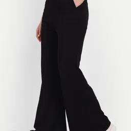 BROADSTAR Women Smart Flared High-Rise Easy Wash Bootcut Trousers-picture-20
