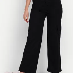 Next One Women Smart Loose Fit High-Rise Easy Wash Cargo Trousers-picture-27