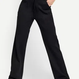 Next One Women Smart Loose Fit High-Rise Easy Wash Parallel Trousers-picture-17