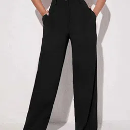Next One Women Smart Loose Fit Cotton High-Rise Trousers-image-67