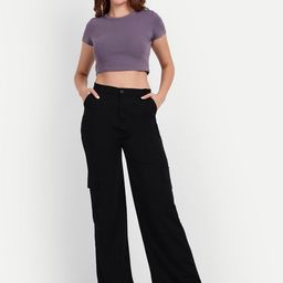 Next One Women Smart Loose Fit High-Rise Easy Wash Parallel Trousers-picture-49