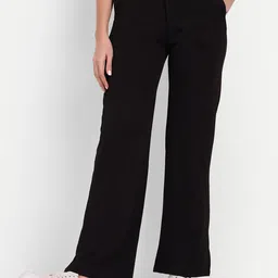 BROADSTAR Women Straight Fit High-Rise Easy Wash Parallel Trousers-picture-21