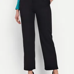 BROADSTAR Women Straight Fit High-Rise Easy Wash Formal Trousers-picture-29