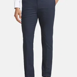 Blackberrys Men B-91 Checked Low-Rise Easy Wash Formal Trousers-image-42