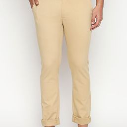 Basics Men Khaki Tapered Fit High-Rise Joggers Trousers-picture-47