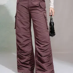 Street By Tokyo Talkies Women Pleated Cargos Trousers With Flap Pockets-picture-22