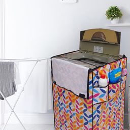 DREAM CARE White & Blue Printed Washing Machine Cover-picture-11