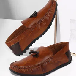 FAUSTO Men Tan Lightweight Loafers-picture-35