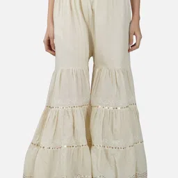 Moda Rapido Women Embellished Smart Flared High-Rise Trousers-image-27