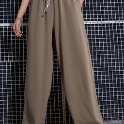 SASSAFRAS Women Beige Loose Fit High-Rise Parallel Trousers-picture-12