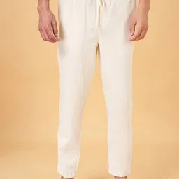 7 Alt by Pantaloons Men Regular Fit Mid-Rise Plain Cotton Trousers image 1