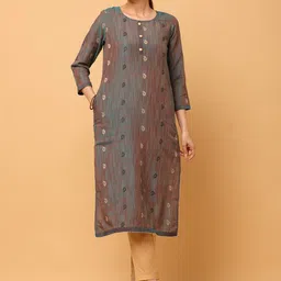 aayusika Paisley Woven Design Regular Gotta Patti Kurta with Trousers-picture-21