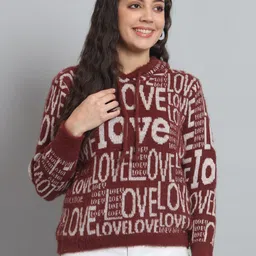 Chemistry Typography Printed Hooded Woollen Pullover-image-15