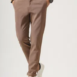 British Club Men Smart Slim Fit Low-Rise Chinos Trousers-image-57