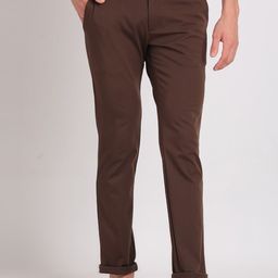 ADRO Men Brown Pencil Slim Fit Cotton Chinos-picture-30