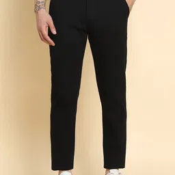 Dennis Lingo Men Comfort Mid Rise Plain Pure Cotton Slim Fit Chinos Trousers-picture-16