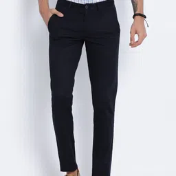t-base Men Navy Blue Core Chinos Trousers-picture-36