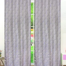 Fresh From Loom Blue & White Set of 2 Room Darkening Long Door Curtains-image-55