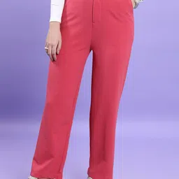 KETCH Women Coral Mid-Rise Regular Trousers-image-45