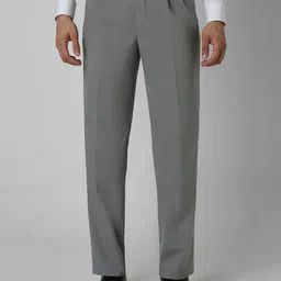 Van Heusen Men Textured Mid Rise Regular Fit Formal Trousers image 1