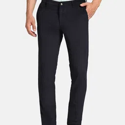 Blackberrys Men Classic Slim Fit Mid Rise Cotton Trousers-picture-28