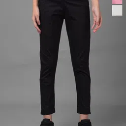 Dollar Missy Women Smart Slim Fit Wrinkle Free Cotton Trousers-picture-10