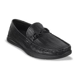 DAVINCHI Men Textured Round Toe Leather Formal Loafers-picture-40