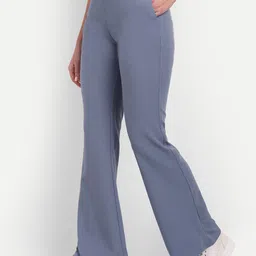 BROADSTAR Women Relaxed Flared High-Rise Bootcut Trousers-picture-20
